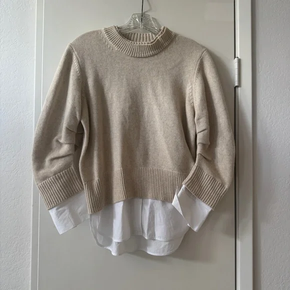 Brochu Walker Raya Ruched Crew Looker in Bisque White underlay size XS - Picture 6 of 9